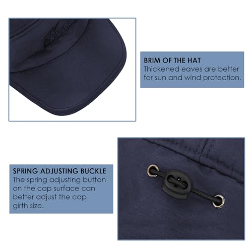Russian Ushanka Trapper Hat, Elmer Fudd Hat with Ear Flap & Removable Mask for Men and Women, Thick Winter Warm Hat - color: Blue
