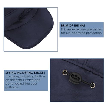 Russian Ushanka Trapper Hat, Elmer Fudd Hat with Ear Flap & Removable Mask for Men and Women, Thick Winter Warm Hat - color: Blue