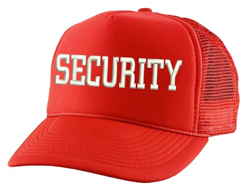 ALLNTRENDS Security Embroidered Trucker Mesh Cap - color: Red