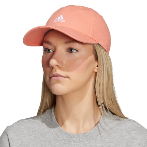 adidas Women's Saturday 2 Hat Baseball Cap - color: Semi Coral Fusion Pink/White/2.0