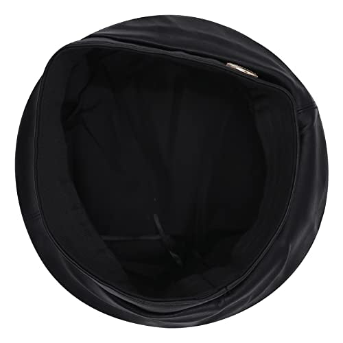 Women Classic PU Leather French Beret Beanie Hat Pumpkin Cap - color: Black 2#
