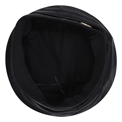 Women Classic PU Leather French Beret Beanie Hat Pumpkin Cap - color: Black 2#