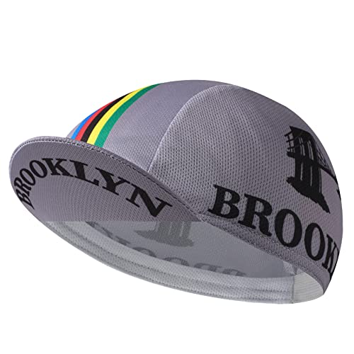 Brooklyn Cycling Cap - Retro Cycling Hat-Under Helmet - Cycling Helmet Liner Breathable&Sweat Uptake - color: Grey