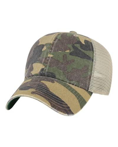 47 Brand Blank Trawler Trucker Mesh Clean Up Snap Back Adjustable Dad Hat Cap - One Size - color: Camo