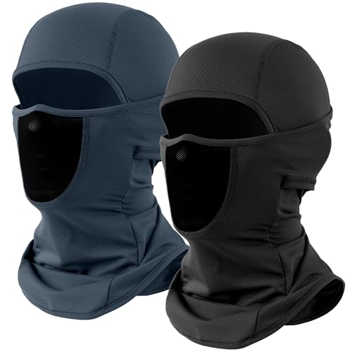 WTACTFUL Breathable Balaclava Face Mask Men, Summer UPF 50+ Sun Protection - color: Black+blue