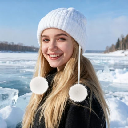 Fzxdfg 6Pieces Faux Furry Pom Pom Ball with Elastic Loop DIY Faux Fur Fluffy Ball for Hats Bags Key Chains Accessories 3.9inch/10CM (White) - color: White