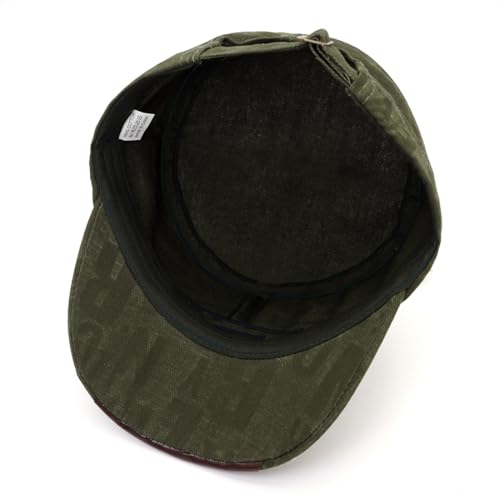 Cadet Hat Flat Top Hats Army Military Caps for Men Women - color: Green C