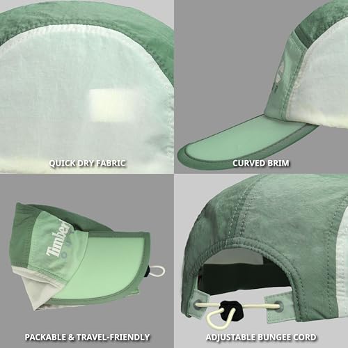 Timberland Mens Split Brim Foldable Camp Hat, Adjustable Panel Hat, Lightweight - color: Cameo Green Multi (Light Green)