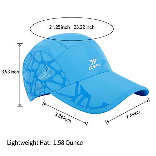 Running Hat Mesh Quick Dry Hat Baseball Cap for Women Men - color: Lake Blue