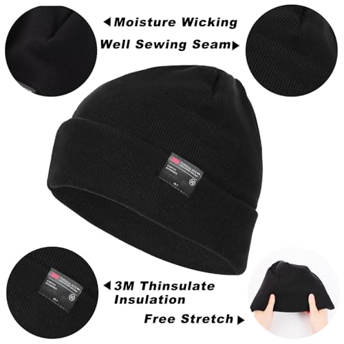 MOREOK Winter Beanie for Men Women, -30℉ 3M Thinsulate Warm Knit Hat - size: Small-Large