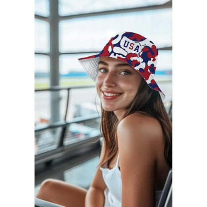 Bucket Hat for Men Women Funny Holiday Fishing Hat Cute Fisherman Cap - color: Usa Eagle