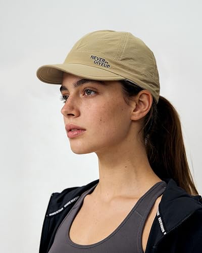 Clakllie Quick Dry Short Brim Cap for Men Lightweight 6 Panel Baseball Cap Golf Dad Hats Women's Running Trucker Hat - color: Cdus-bssq2505-khaki
