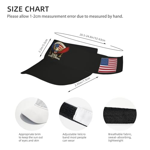 United States 250th Anniversary Hat USA Est 1776 America Patriotic Visor Cap Adjustable Sun Hat for Women Men Sports Beach - color: Black9