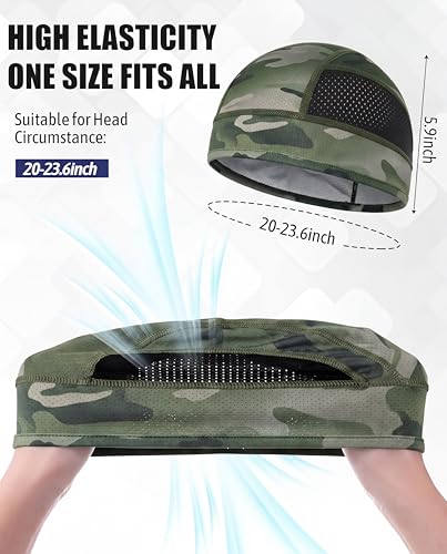 6pcs Cool Skull Cap for Men Breathable Mesh Helmet Liner - color: Mixed Colors