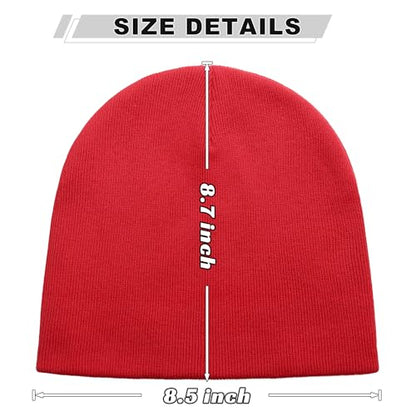 ROYBENS 100% Cotton No Cuff Beanie Hat Men Women, Fisherman Skull Cap - color: Red