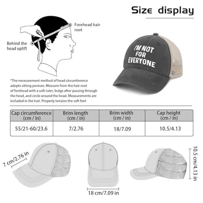 I'm Not for Everyone Hat Funny Trucker Hats for Women Funny Baseball Hat Funny Gifts - color: Gray