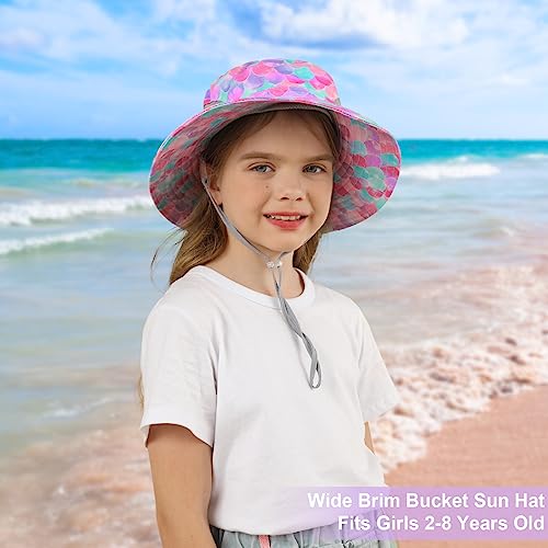 ICOSY Kids Sun Hat, UPF 50+ Girls Beach Hat for Toddler Kids - color: Fuchsia