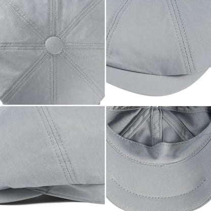 Toddler 8 Panel Cotton Newsboy Cap - color: Light Grey, size: 12-24 Months