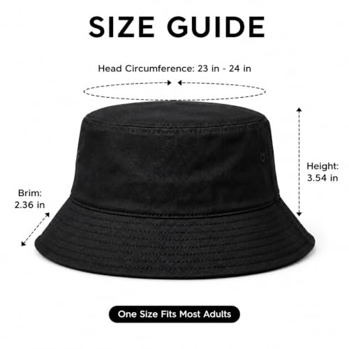 Bucket Hats Bulk Solid Color DIY Blank Hat Bucket Hats for Men, Women and Adults - color: 50 Pcs Black