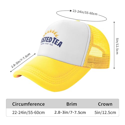Mens Twisted Trucker Hat Mesh Snapback Adjustable Baseball Cap - color: Yellow