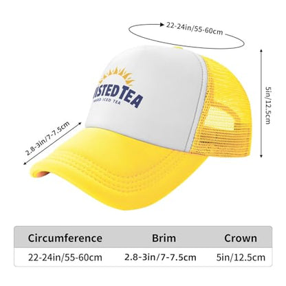 Mens Twisted Trucker Hat Mesh Snapback Adjustable Baseball Cap - color: Yellow