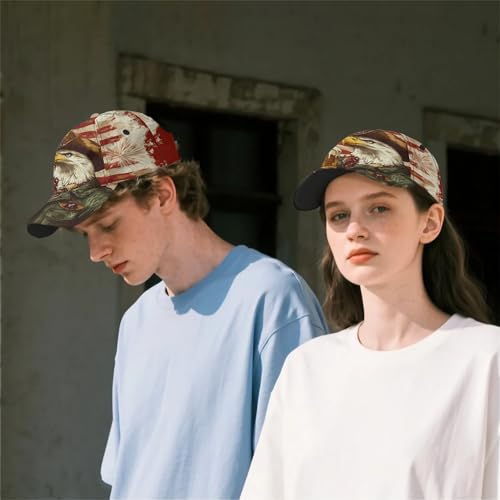 Lightweight Sweat Wicking All Over Print Baseball Cap Bold Graphic Sports Cap for Running, Gym - color: Eagle Flag
