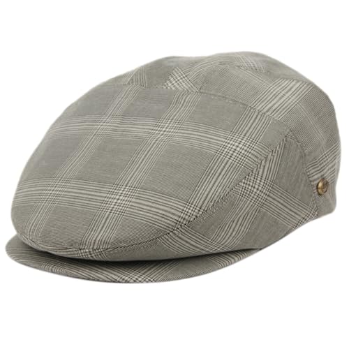 Men’s Cotton Flat Ivy Cap Lightweight Breathable Driving Hat Classic Golf Cabbie Newsboy Style Cap - color: Gray-iv4129, size: Small-Medium