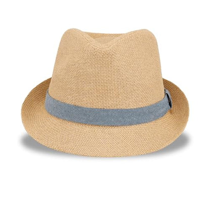 Dockers Men's Straw Fedora and Panama Hat - color: Tan Blue Band, size: Large-X-Large