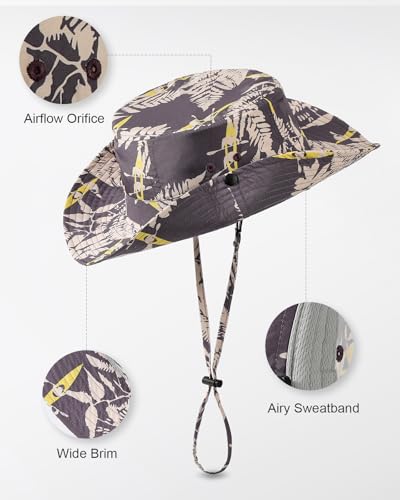 Printed Bucket Hat UPF 50+ Sun Hat, Women Men Roll-Up Brim Boonie Hat - color: Purple