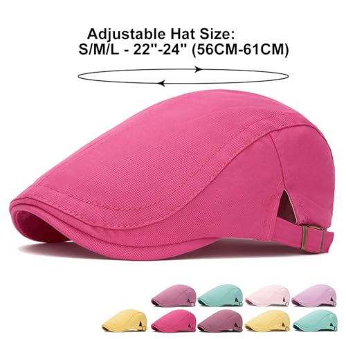 QHFHULV Newsboy Cap for Men Cotton Flat Gatsby Ivy Golf Cabbie Driving Hat - color: Light Yellow