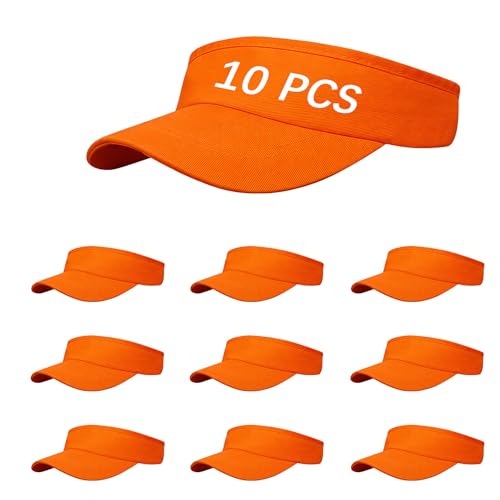 Adjustable Sport Sun Visor Hats Bulk Solid Color Blank Golf Cap Anti Ultraviolet for Beach Tennis Baseball - color: Orange