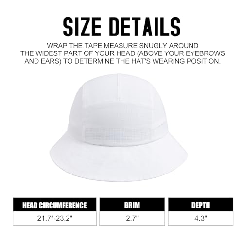 VOBOOM Women Lightweight Unstructured Bucket Sun Hat - color: White