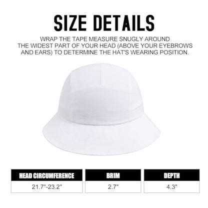 VOBOOM Women Lightweight Unstructured Bucket Sun Hat - color: White