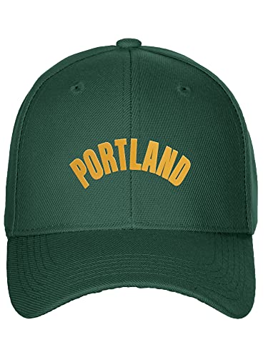 Daxton USA Cities States Baseball Hat Cap Arch Letters - color: Portland Hunter Gold