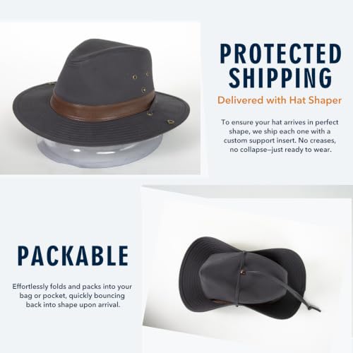 TOP-EX Aussie Safari Sun Hat for Men & Women, UPF 50+ Wide Brim, M-XXL Fit - color: Charcoal Gray, size: Large