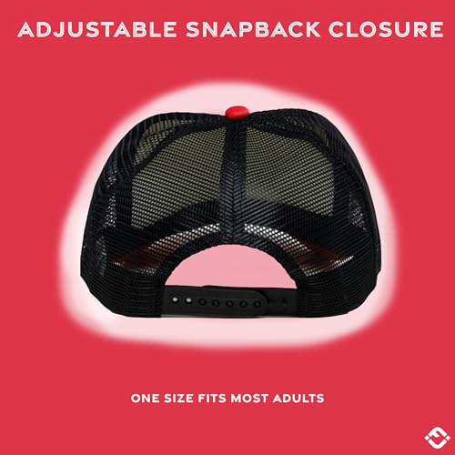 Funky Junque Blank Mesh Foam Lightweight Snapback Trucker Hat - color: White/Red/Black