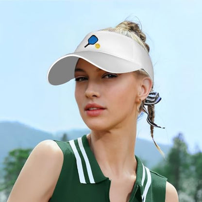 Embroidered Pickleball Visor Men Women,Gifts for Pickleball Lovers - color: White, style: Pickleball