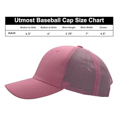 Utmost Structured Baseball Cap with Adjustable Closure - Performance Hat for Outdoor Activities - color: 1pc Light Pink/Mesh