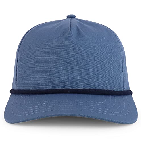 Trendy Apparel Shop 5 Panel Ripstop Cotton Snapback Cap - color: Slate Blue