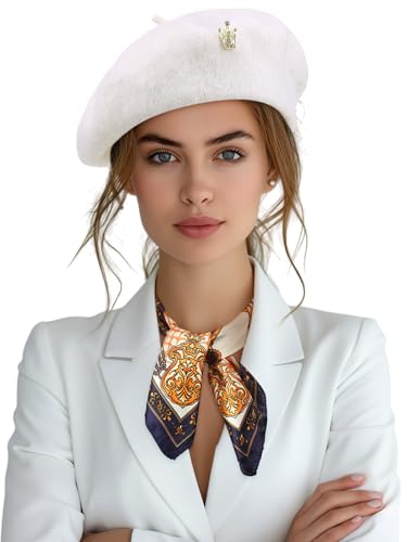 3 Pcs Beret Hats for Women - color: Cream White