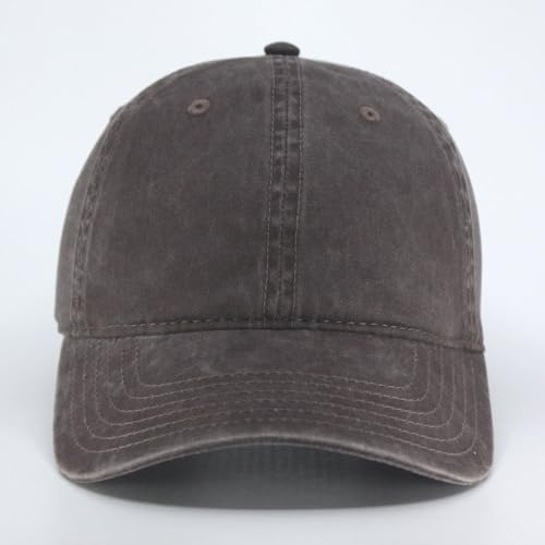 Classic Blank Dad Hat Cotton Adjustable Strap Baseball Cap - color: Brown Washed