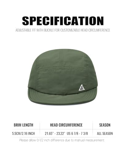 Clakllie Quick Dry Short Brim Hats for Men 5 Panel Running Hat Waterproof Baseball Cap Outdoor Hiking Hat Flat Bill Cadet Cap - color: Cdus-ddy1-green
