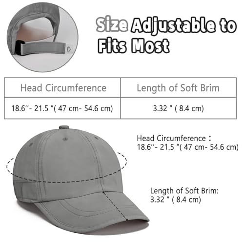 ZOORON Soft Brim Baseball Cap Low Profile Unstructured Dad Hat, Adjustable Washer Friendly Sport Hats for Golf Running - color: 1pack-dark Gray