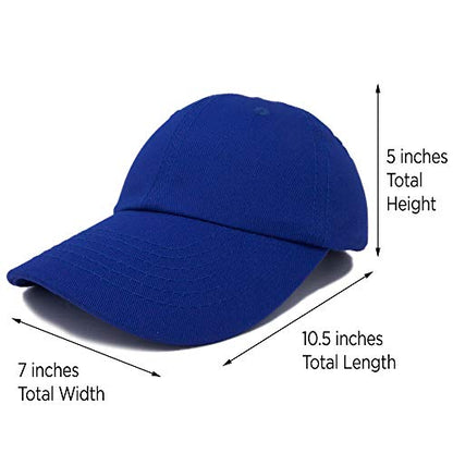 DALIX Baseball Cap Dad Hat Plain Men Women Cotton Adjustable Blank Unstructured Soft - color: Royal Blue