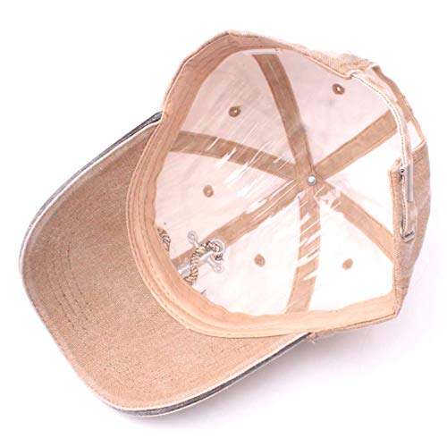 Anchor Embroidered Cotton Washed Dad Hat Distressed Retro Baseball Hat - color: Khaki