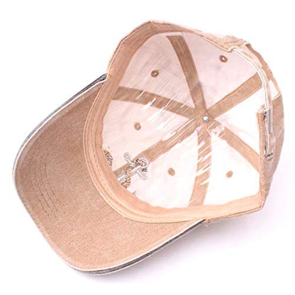Anchor Embroidered Cotton Washed Dad Hat Distressed Retro Baseball Hat - color: Khaki