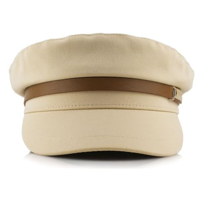 Womens Newsboy Cap French Fashion Hats Summer Cabbie Baker Boy Hat for Fall Beret Cap - color: T1-flat-beige