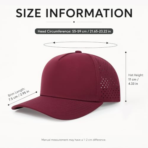 Quick Dry Baseball Cap Waterproof Snapback Trucker Golf Hat for Men Women - color: Red