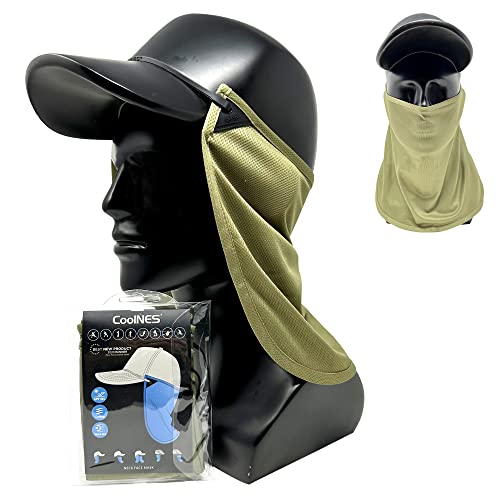 CoolNES - UV Sun Protection Neck Drape Adjustable Multifunctional 2 in 1 Face Covering for Outdoor Fishing - Unisex - color: Coolnes-neonlime