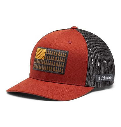 Columbia Unisex PFG Fish Flag Mesh Ball Cap - color: Warp Red/Shark, size: Large-X-Large